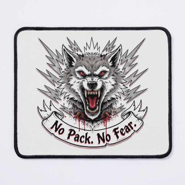 Item preview, No Pack No Fear Snarling Wolf Spiked Collar Graphic designed and sold by Enea Kelo.