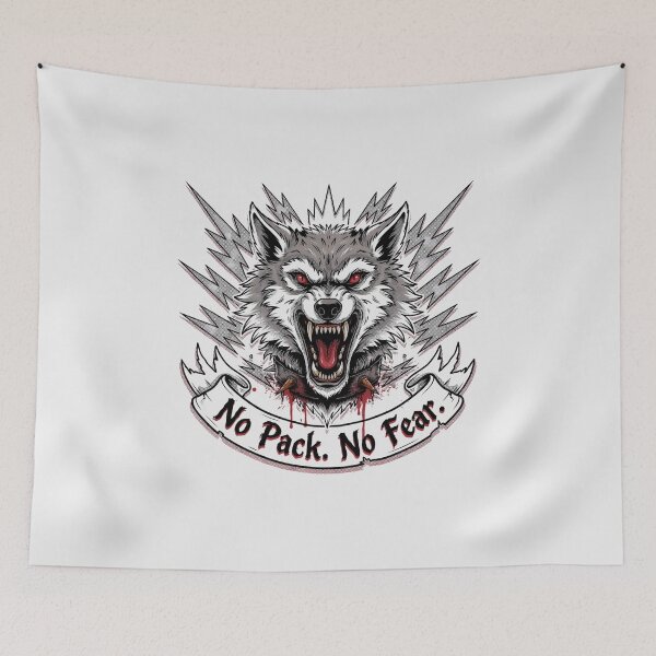 Item preview, No Pack No Fear Snarling Wolf Spiked Collar Graphic designed and sold by Enea Kelo.