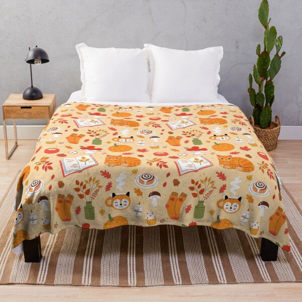 Item preview, cozy autumn items and a cute cat in a loaf pose designed and sold by burbura.