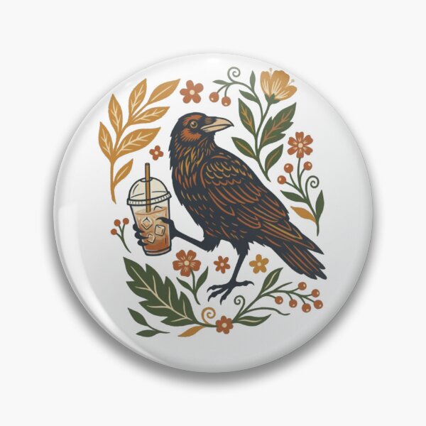Item preview, Boho Crow Coffee – Raven & Iced Coffee Vintage Bird Design designed and sold by roartusa.