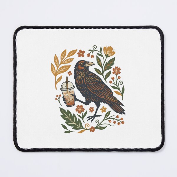 Item preview, Boho Crow Coffee – Raven & Iced Coffee Vintage Bird Design designed and sold by roartusa.