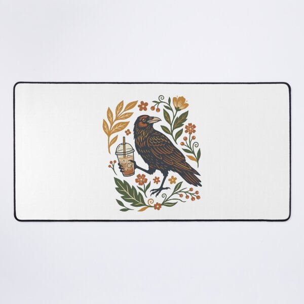 Item preview, Boho Crow Coffee – Raven & Iced Coffee Vintage Bird Design designed and sold by roartusa.