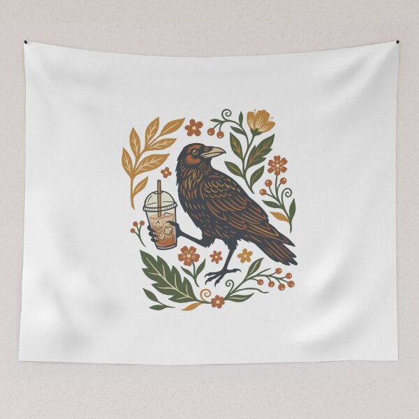 Item preview, Boho Crow Coffee – Raven & Iced Coffee Vintage Bird Design designed and sold by roartusa.