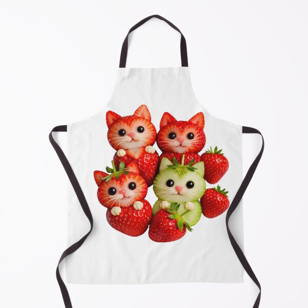 Item preview, Cute Strawberry Cats Kawaii Fruit Animals Art designed and sold by AmirArtisanVibe.