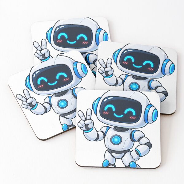 Item preview, Cute Friendly Robot Character with Blue Lights  designed and sold by KUHATLIKHA.