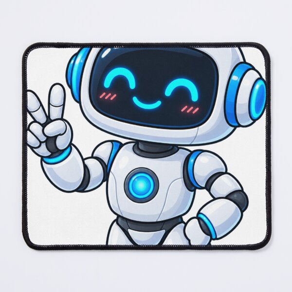 Item preview, Cute Friendly Robot Character with Blue Lights designed and sold by KUHATLIKHA.