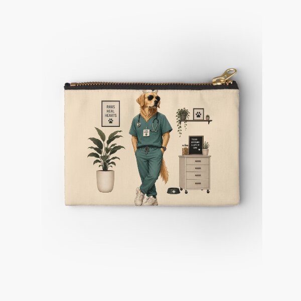 Item preview, Golden Retriever Nurse Funny Animal Art designed and sold by Furflix.