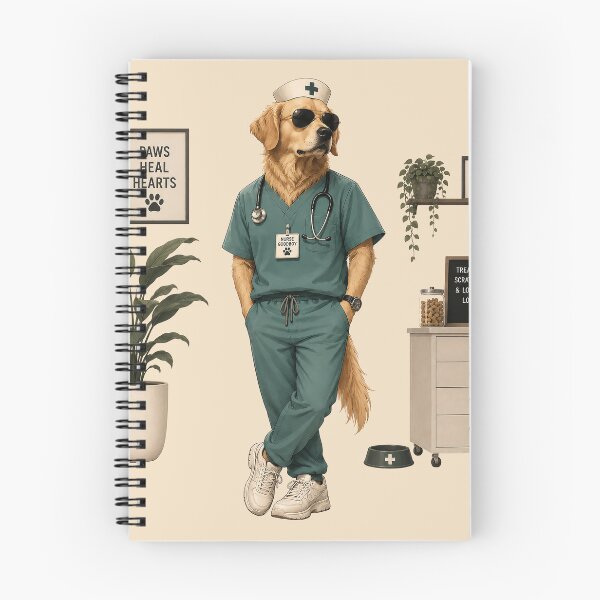 Item preview, Golden Retriever Nurse Funny Animal Art designed and sold by Furflix.