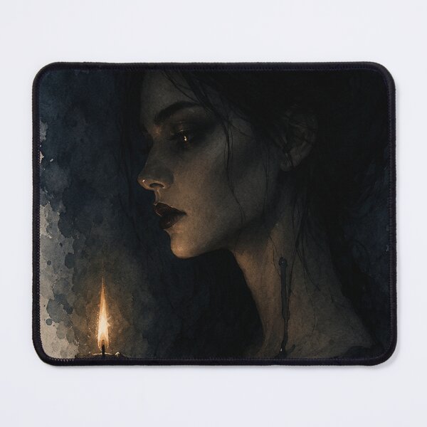Item preview, Candlelit Shadow — Dark Gothic Watercolor Portrait designed and sold by GrabaHuk.