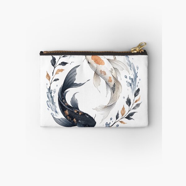 Item preview, Watercolor Yin Yang Koi Fish with Golden Leaves  designed and sold by Jaideep Walia.