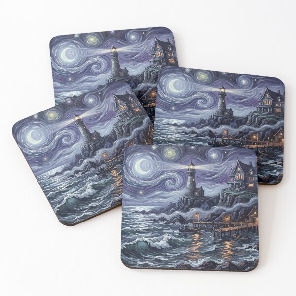 Item preview, Widows Bay Starry Night Coastal Landscape designed and sold by Bad-Decisions-Designs.