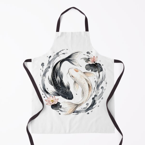 Item preview, Watercolor Yin Yang Koi Fish with Pink Lotus designed and sold by Jaideep Walia.