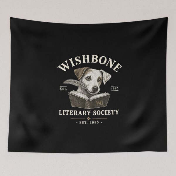 Item preview, Wishbone Literary Society – Vintage Book Lover Dog  designed and sold by roartusa.