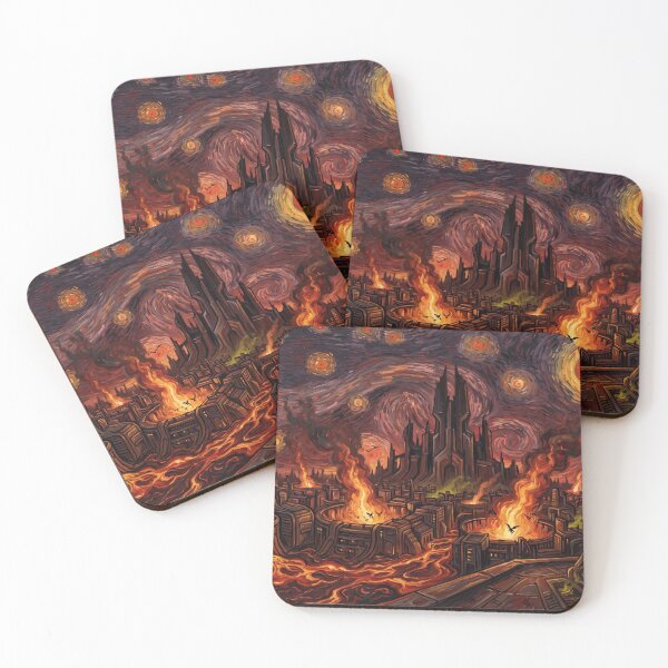 Item preview, Apokolips Starry Night Comic Art Landscape designed and sold by Bad-Decisions-Designs.