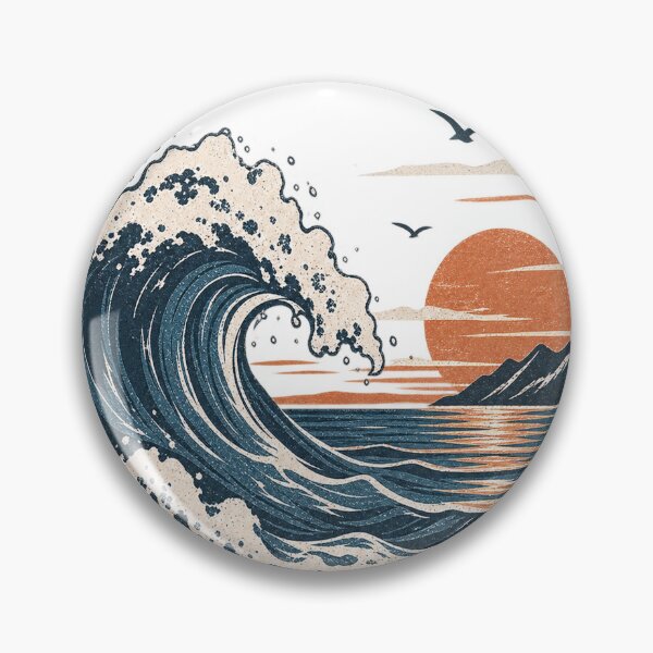 Item preview, Ocean Wave Sunset Coastal Landscape designed and sold by Lumvero.