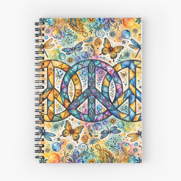 Item preview, Hippie Stained Glass Peace & Butterfly - Watercolor Boho Festival designed and sold by Ela Art Space .