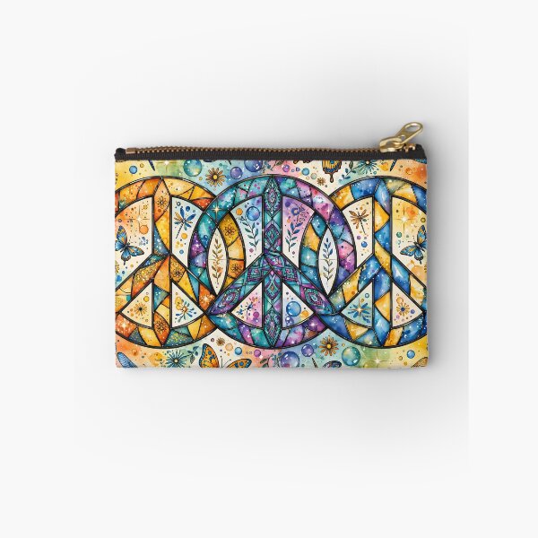 Item preview, Hippie Stained Glass Peace & Butterfly - Watercolor Boho Festival designed and sold by Ela Art Space .