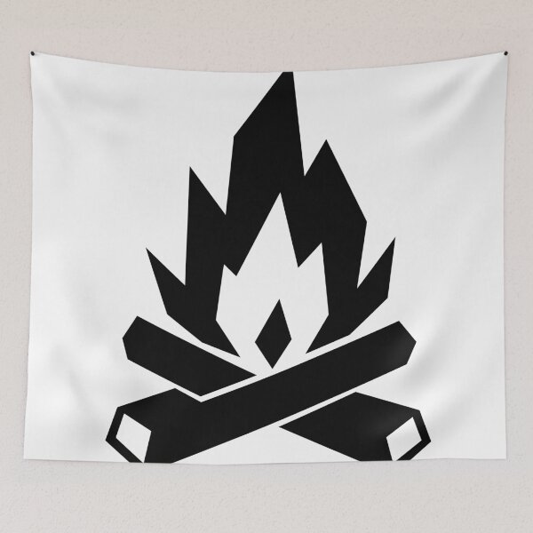 Item preview, Geometric Campfire – Minimalist Outdoor Adventure Art designed and sold by matybrak.