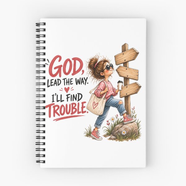 Item preview, God Lead The Way I'll Find Trouble | Almost Perfect Co. Watercolor Faith Humor designed and sold by NUVYStudio.