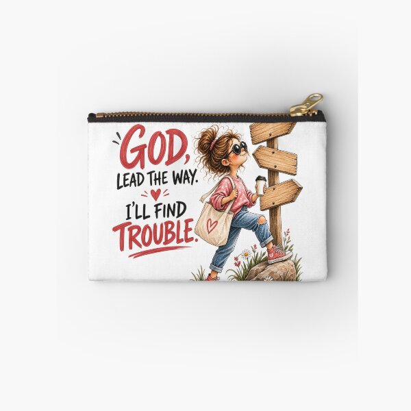 Item preview, God Lead The Way I'll Find Trouble | Almost Perfect Co. Watercolor Faith Humor designed and sold by NUVYStudio.