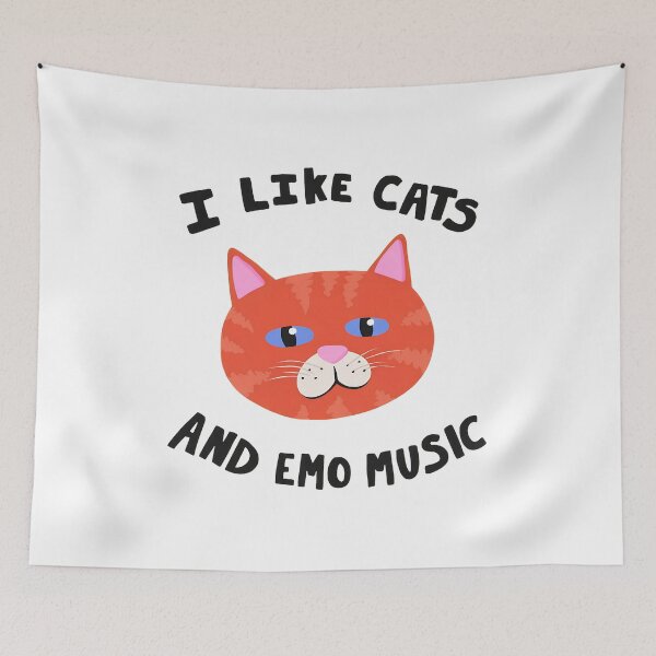 Item preview, I Like Cats And Emo Music Graphic designed and sold by OlyvieArt.