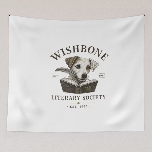 Item preview, Wishbone Literary Society – Vintage Book Lover Dog  designed and sold by roartusa.