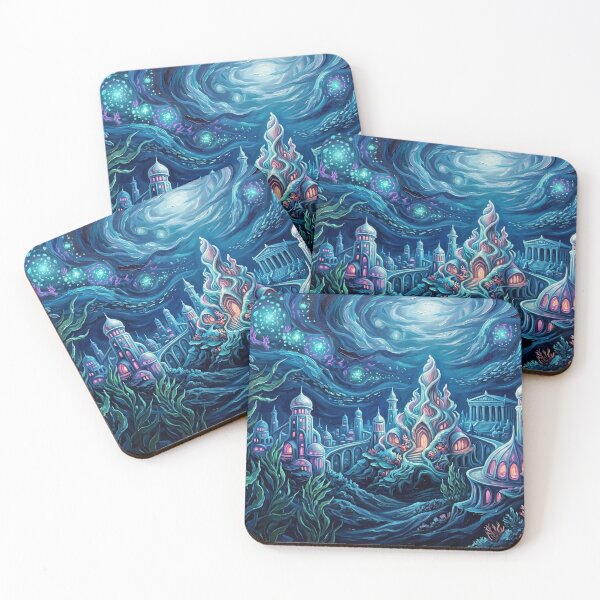 Item preview, Atlantis Starry Night Underwater Landscape designed and sold by Bad-Decisions-Designs.