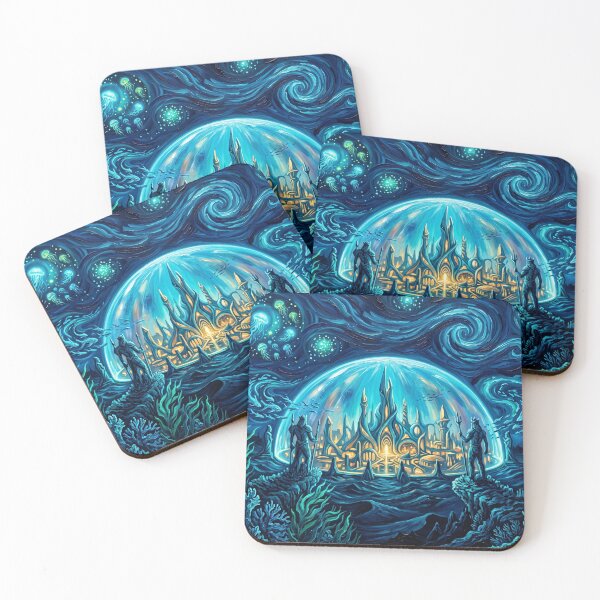 Item preview, Atlantis Starry Night DC Comics Landscape designed and sold by Bad-Decisions-Designs.