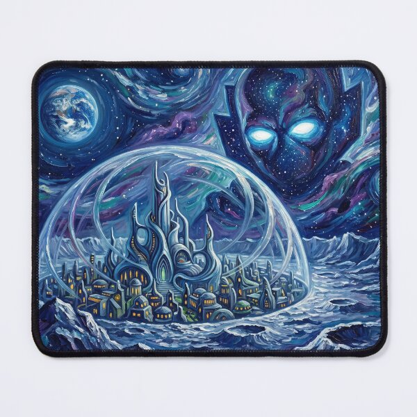 Item preview, Attilan Starry Night Marvel Comic Landscape designed and sold by Bad-Decisions-Designs.
