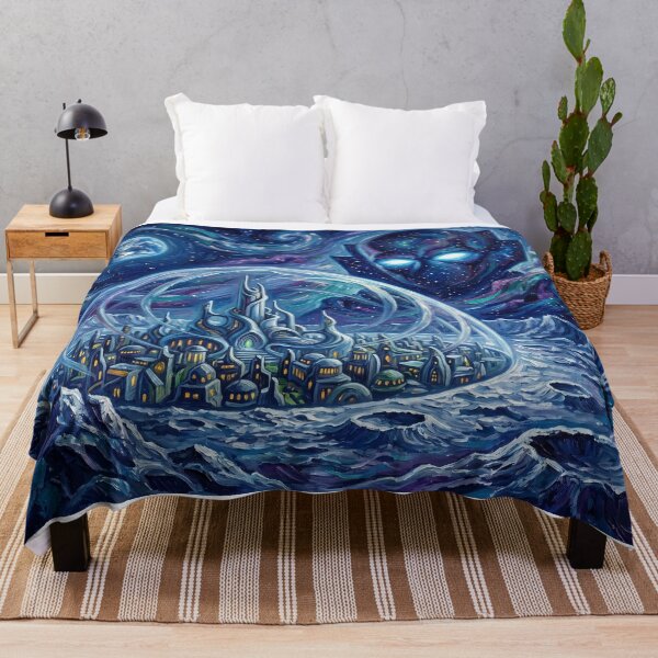 Item preview, Attilan Starry Night Marvel Comic Landscape designed and sold by Bad-Decisions-Designs.
