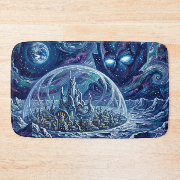 Item preview, Attilan Starry Night Marvel Comic Landscape designed and sold by Bad-Decisions-Designs.