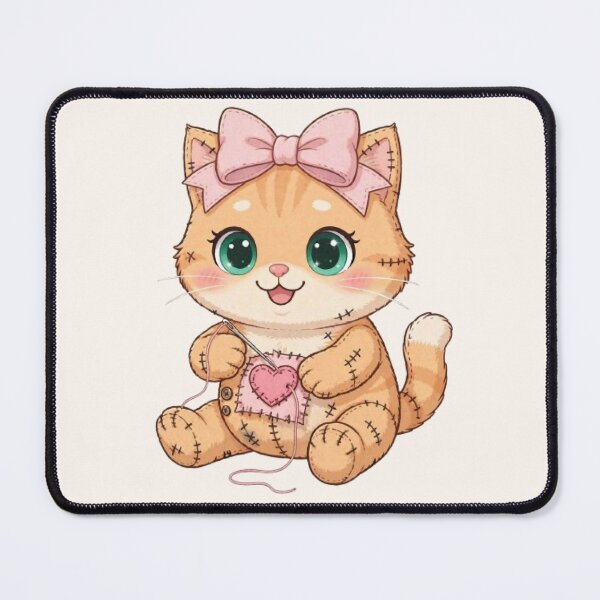 Item preview, Luna Mending Her Own Heart - Sad Cute Plush Cat designed and sold by Moody Vibes Studio.