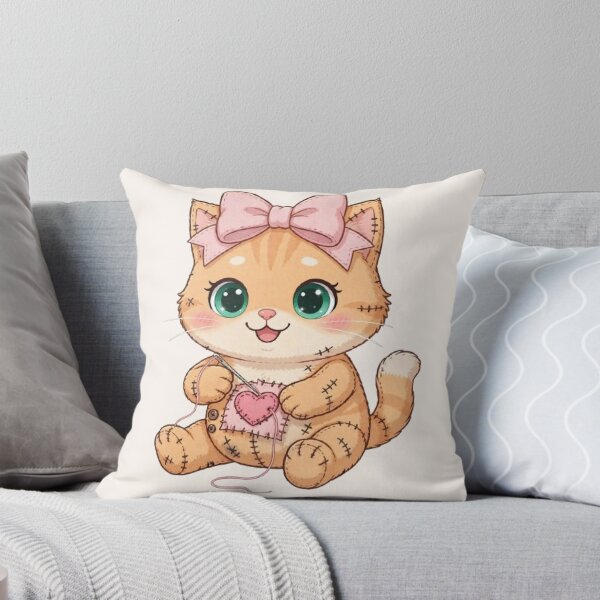 Item preview, Luna Mending Her Own Heart - Sad Cute Plush Cat designed and sold by Moody Vibes Studio.