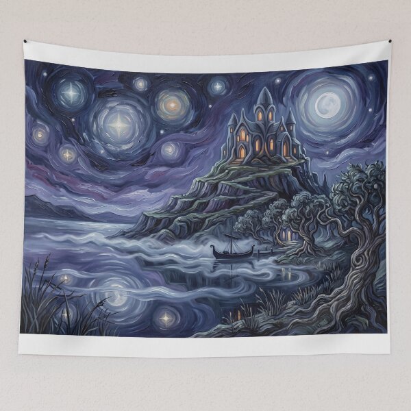 Item preview, Avalon Starry Night Mystical Landscape designed and sold by Bad-Decisions-Designs.