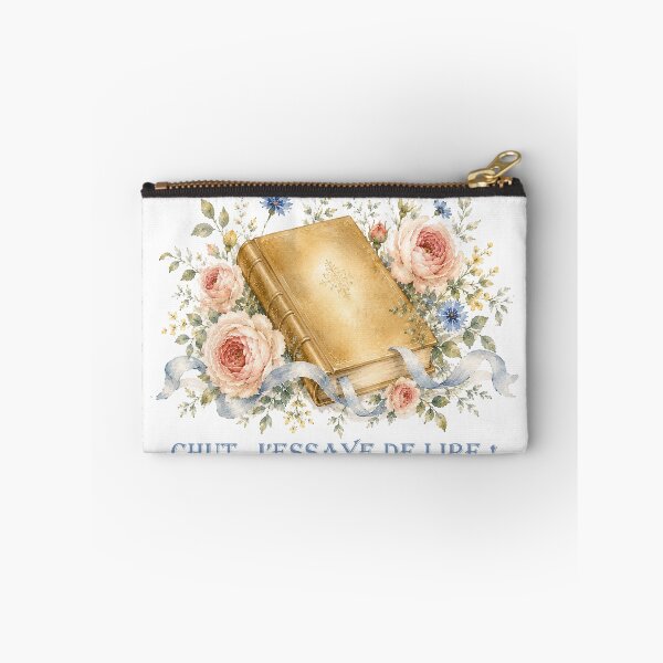 Item preview, Chut j'essaye de lire French Floral watercolor Book lover designed and sold by Anne Londez Studio.