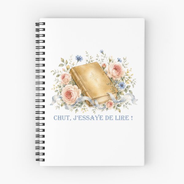 Item preview, Chut j'essaye de lire French Floral watercolor Book lover designed and sold by Anne Londez Studio.