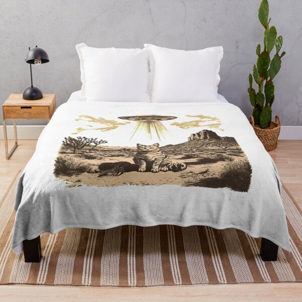 Item preview, Cat UFO Desert Vintage Engraving Art designed and sold by OlyvieArt.