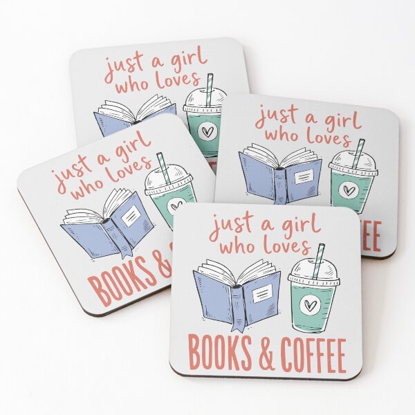 Item preview, Just a Girl Who Loves Books & Coffee | Book Lover Design designed and sold by PrintandJoy.