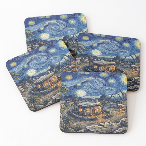Item preview, Bedrock Starry Night Prehistoric Landscape designed and sold by Bad-Decisions-Designs.