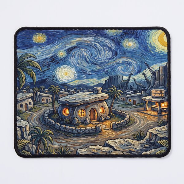 Item preview, Bedrock Starry Night Prehistoric Landscape designed and sold by Bad-Decisions-Designs.