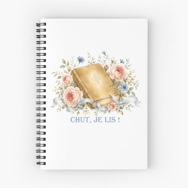 Item preview, Chut je lis French Floral watercolor Book lover designed and sold by Anne Londez Studio.