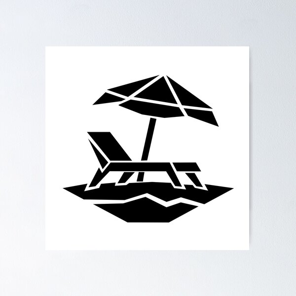Item preview, Geometric Beach Chair – Minimalist Summer Vacation Art designed and sold by matybrak.