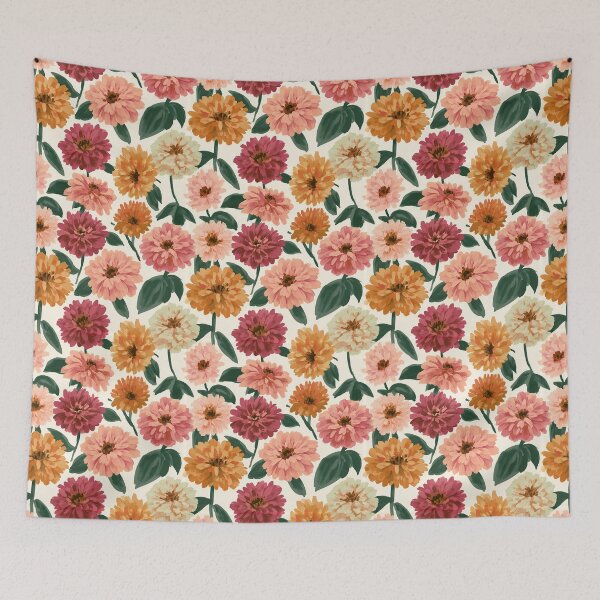 Item preview, Bold Zinnia Flower  - Botanical Garden Pattern - Valentine Gifts For Husband designed and sold by RoyalStarsPatts.