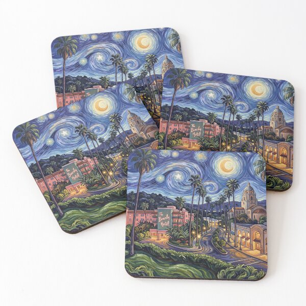 Item preview, Beverly Hills Starry Night California Landscape designed and sold by Bad-Decisions-Designs.
