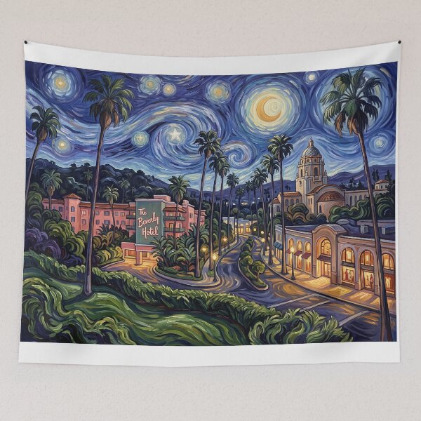 Item preview, Beverly Hills Starry Night California Landscape designed and sold by Bad-Decisions-Designs.