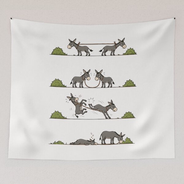 Item preview, Funny Donkey Cartoon Adventure designed and sold by waikibi ⭐⭐⭐⭐⭐.