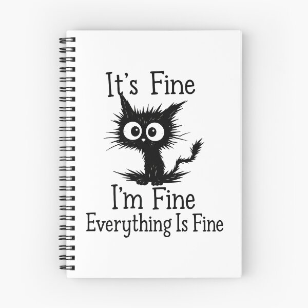 Item preview, Fluffy Cat It's Fine I'm Fine Everything Is Fine designed and sold by OlyvieArt.