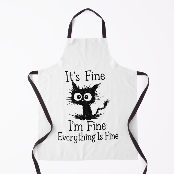 Item preview, Fluffy Cat It's Fine I'm Fine Everything Is Fine designed and sold by OlyvieArt.