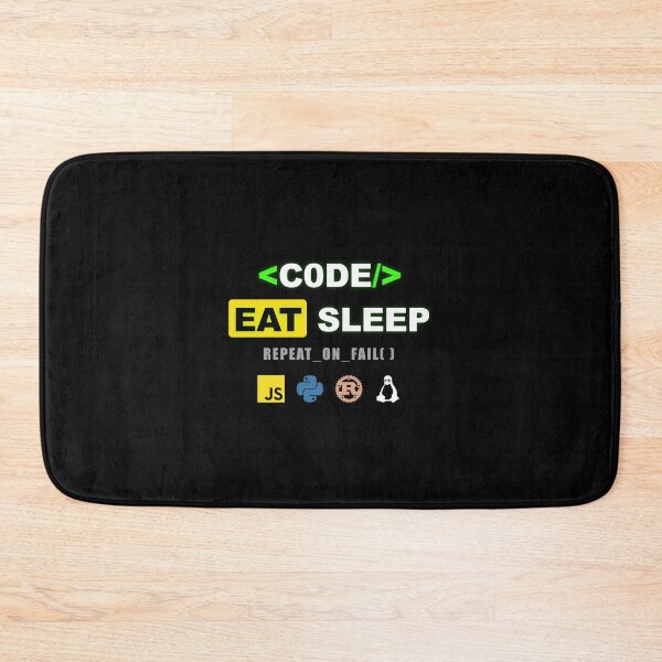 Item preview, Code Eat Sleep Repeat Developer Typography T-Shirt designed and sold by bigramy.