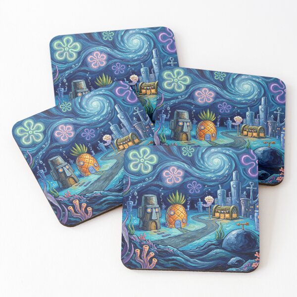 Item preview, Bikini Bottom Starry Night Underwater Landscape designed and sold by Bad-Decisions-Designs.